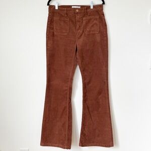 Gap 70s Flare High Rise Corduroy Pants Brown Womens 8 / 29 Short